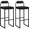 WOLTU Sgabelli Bar Set di 2, con Schienale, in Velluto Nero
