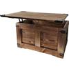 CREATIVE COOPER Tavolino da caffè, in legno, a forma di scrigno, stile rustico, 77 x 49 x 45 cm, realizzato a mano, in legno di wengé