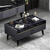 HOMIDEA KARYA Tavolino basso da salotto - materiale in legno - Tavolino da divano - Tavolino da Caffè moderno in un design alla moda (Tavolino da caffè - Antracite/Marmo)