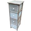 VERDELOOK | Cassettiera con 4 Cassetti In Legno Naturale e Bianco, 26x32 - H.80 cm, Mobiletto Salvaspazio per Bagno, Lavanderia, Ripostiglio, Verticale, Mobile Contenitore con 4 Cassetti