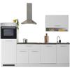 AVANTI TRENDSTORE - Sampeyre - Cucina completa nel colore bianco opaco/Stone dark, composto da diversi elementi. Lavandino ed elettrodomestici NON sono compresi. Dimensioni ca. LAP 260x220x60 cm