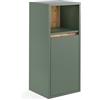 Vicco Mobiletto midi Viola, Verde/Artigianale, 33 x 80 cm con porta e ripiano aperto, per montaggio a parete con vani a giorno e vani chiusi