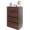 Iris Ohyama, Comò/Cassettone in legno/Comò con guida a 4 cassetti, Modulare,Design, Ufficio, Casa - Wooden Chest - WCH-590 - Marrone