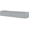 MODULARREDO | DOMINO Mensola da Muro con Cassetto, Comodino Sospeso, Mensola da Parete, 88.2x13.4 p20 cm, Grigio - Made in Italy