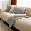 ZCXRYFL Copertura Divano 1 2 3 4 Posti Lino Copridivani Antiscivolo Fodere Divano Universale Ad Angolo E Penisola Copriletto Per Cani E Gatti Tappeto Da Soggiorno Protezione Del Divani(70X210cm,Beige)