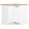 BDW - Armadio angolare da cucina con ante e piano di lavoro - 90 cm di larghezza, 85 cm di altezza - Mobile singolo (bianco)