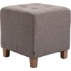 CLP Poggiapiedi Divano Pharao I Sgabello Pouf Capitonné Imbottito In Stoffa I Sgabello Basso Salotto Piedini in Legno, Colore:tortora