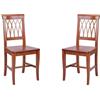 Liberoshopping Sedie Cucina in Legno faggio massello Stile Classico 45x40xH93 cm Treccia Set da 2 Pezzi (Ciliegio)