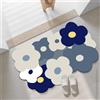 Chickwin Tappetino da Bagno Assorbente in Diatomite, Forma Petalo Colorato Tappetini per Bagno Antiscivolo Tappetino Bagno Asciugatura Rapida Tappetini Bagno Tappeto Bagno (Blu Scuro,50x80cm)