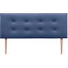 DHOME Testiera in Similpelle o Tessuto AQUALINE Pro con 2 file di Bottoni e Gambe Testiera Imbottita per Letto di Lusso (145x105cm con gambe (Letti 120/135/140), Similpelle Blu)