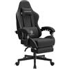Dowinx Sedia Gaming, Sedia da Ufficio in Tessuto con Cuscino a Molle, Sedia Gamer Regolabile in Tessuto con Supporto per Testa, Sedia Ergonomica da Ufficio con Poggiapiedi, Noir