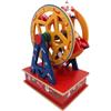 Glac Store Carillon Meccanico Natalizio in Legno con Ruota Panoramica e Melodia, Modelli Babbo Natale e Personaggi da Tavolo (Ruota Base Rossa)
