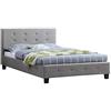 CARO-Möbel Letto imbottito Nebraska, 120 x 200 cm, letto singolo, design con rete a doghe, rivestimento in tessuto, colore: grigio
