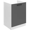B BELINI GROUP Belini - Mobiletto da cucina da 60 cm di larghezza, SDZ, senza piano di lavoro, con 1 anta, colore: Argento opaco