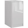 Vicco Credenza Sherry, Bianco/bianco lucido, 40.2 x 76 cm con coperchio del contenitore, adatto per la conservazione in soggiorno o in camera da letto