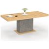IDMarket - Tavolo da pranzo rettangolare allungabile EDEN 6-10 persone effetto legno e cemento 160-200 cm