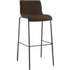 CLP Sgabello da bar con schienale Hover, impilabile con rivestimento in tessuto, struttura in metallo, portata fino a 150 kg Colore:marrone;Colore del telaio:nero