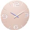 TFA Dostmann Contour Design 60.3536 - Orologio da parete radiocontrollato (rosa-albicocco/bianco con batteria)