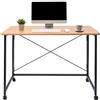 DOPBENT Scrivania pieghevole e mobile con ruote, 100 x 50 cm, scrivania per computer, tavolo da ufficio, per studio, camera da letto, ufficio, casa, colore teak