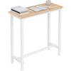 WOLTU Tavolo da Bar Rettangolare Alto Tavolino Bancone per Cucina in Metallo e Legno 100x40x100 cm