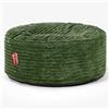 Lounge Pug Pouf Rotondo Velluto a Coste 65 cm Grande, Verde Foresta, Poggiapiedi o Seduta Aggiuntiva