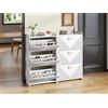 ZKLOEP Scarpiera 140 x 30 x 120 cm con 6 ante inferiori, set da 2 pezzi, credenza, mobile soggiorno, MDF, bianco, design sottovuoto, larghezza della cassa regolabile