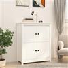 HaoChrymec Credenza per Esterno, Madia Moderna in Pino Massello con 4 Scomparti e Piano Robusto, Mobile Bianco Rustico, Armadi da Esterno per Giardino o Soggiorno, 83 x 41.5 x 100 cm