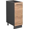 Vicco Armadio cucina dispensa alto Fame-Line, Rovere dorato, 30 cm senza piano di lavoro, per la combinazione con altri moduli della serie Fame-Line