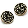 Taconey 10 Pezzi 15/20/23 mm Bottoni in Metallo a Forma di Fiore per Cappotti e Maglioni da Donna, Accessori Decorativi Vintage per Cucire,Bronzo,18mm 6 Pezzi