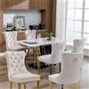 FINTHOMING Sedie Cucina Set da 6, Set da 6 Sedie sala da Pranzo con Schienale Alto in Velluto, Sedia Imbottita Morbida con Gambe in Acciaio Inossidabile Dorato, decorazione con borchie, portata massima 130 kg