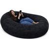 Bananair - Pouf Poltrona Sacco - Morbido, Comodo e Spazioso - Imbottitura in Schiuma - Fodera Rimovibile e Lavabile - Pouf Divano, Bean Bag Ideale per il Relax (160x90x60 cm, Nero)