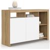 IDMarket - Credenza MALO 110 cm, legno e ante bianche