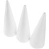 FONDOTIN Coni Artigianali Fai da Te in Polistirolo Bianco Set da 3 Pezzi per Ragazzo Ragazza Materiale Decorativo per FESTIVITÀ Invernali e Progetti Creativi