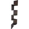 MECSAL CASALINGHI Mensola scaffale angolare da parete muro 5 ripiani portaoggetti, in legno, colori assortiti, cucina, soggiorno camera da letto, studio (wengè)