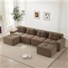 Bladez Divano modulare a 4 posti in corda a forma di U, divano letto angolare con pouf, senza montaggio, seduta profonda senza struttura a compressione, divani componibili, divano lounge per soggiorno