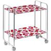 DON HIERRO Carrello pieghevole da cucina BAUHAUS, 2 vassoi. Struttura grigio