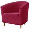 Hearda Copripoltrona 1 Posto, Plaid Jacquard Universale Copripoltrona, Elastico Copri Poltrona con Braccioli, Antiscivolo Cocktail Copri Poltrona, per Soggiorno Camera da Letto Club (Rosso Rosa)