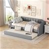 NovaFurnish 90 x 200 (190), letto singolo imbottito con letto pieghevole, grigio