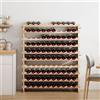 SogesPower Scaffale in Legno per Vino Portabottiglie di Vino con 10 Scomparti, per 100 Bottiglie di Vino, Espositore per Vino per Cantina, Cucina, 110 x 35 x 116,5 cm