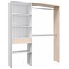 Arreditaly Armadio Guardaroba Con 2 Barre Appendiabiti 4 Ripiani E Cassetto Armadietto Mobile Salvaspazio Reversibile per Camera Cameretta Cabina Armadio 187 x 40 x 158 Cm Bianco Opaco e Rovere