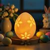 Nexoria Uova di Pasqua a LED, in ceramica, decorazione pasquale a LED, con illuminazione, decorazione pasquale, in porcellana, con luce calda, decorazione pasquale, funzionamento a batteria, decorazione
