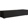 MB Muebles Bonitos, Mobile TV con piedini Nora H2, Soggiorno Moderno, Nero, 160x40x32cm