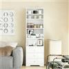 Chleby Comodino con prese, Alti Comodini Toeletta con Armadietti, Organizer per trucchi, Cassettiera, Tavolino con scomparti per camera da letto, soggiorno
