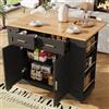 KUAKE Moderna isola da cucina, armadio da cucina, armadio a buffet, tavolo da pranzo multifunzionale con spazio di archiviazione, carrello da pranzo con armadi funzionali elasticizzati (nero-A)