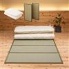 EMOOR Materasso Futon Giapponese Premium CLASSE e Tatami Pieghevoli 100 x 200 cm Set, Materassino da Pavimento Sikibuton Igusa Naturale