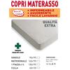 Corredocasa Coprimaterasso Impermeabile 2 Piazze 175x200x25 cm in Spugna Cerata PVC Traspirante - Protezione Letto Antiacaro, Igienico, Anallergico, Lavabile - Ideale per Materassi Alti Fino a 25 cm