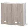 Linea Azzurra Scolapiatti Pensile Cucina Sospeso con 2 Ante e 2 Ripiani Mobile in Legno Made in Italy H72xL80xP32 cm Facile da Montare (Olmo)