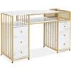MCombo M Scrivania con 6 Cassetti, Tavolo per Unghie e Computer, Struttura in Legno e Metallo, 46x125x81 cm, 2425
