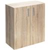 Casaria® Cassettiera Vela 2 Ante con Ripiani 77x60x30cm Credenze Comò Armadietto Ufficio Mobiletto