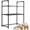 Generic Scaffale Porta Forno A Microonde - Scaffale Portaoggetti Da Banco Regolabile Con Ganci, Supporto Per Elettrodomestici Da Cucina Compatto, Organizer Per Stazione Microonde Per Cucina